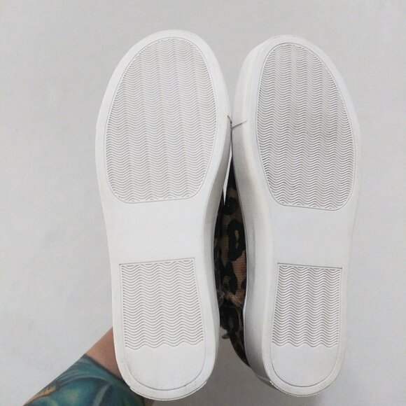 STEVE MADDEN Claud Leopard Print Back Zip Bootie High Top Wedge Sneaker Sz 5 NEW - Picture 11 of 12